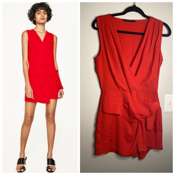 ZARA Dresses & Skirts - Zara Red Jumpsuit
